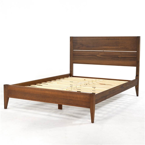 mid century modern wooden bed frame queen with headboard
