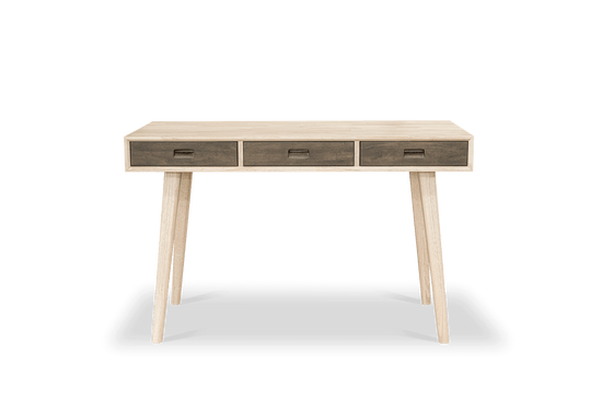 wooden work desk, scandinavian desk for modern home