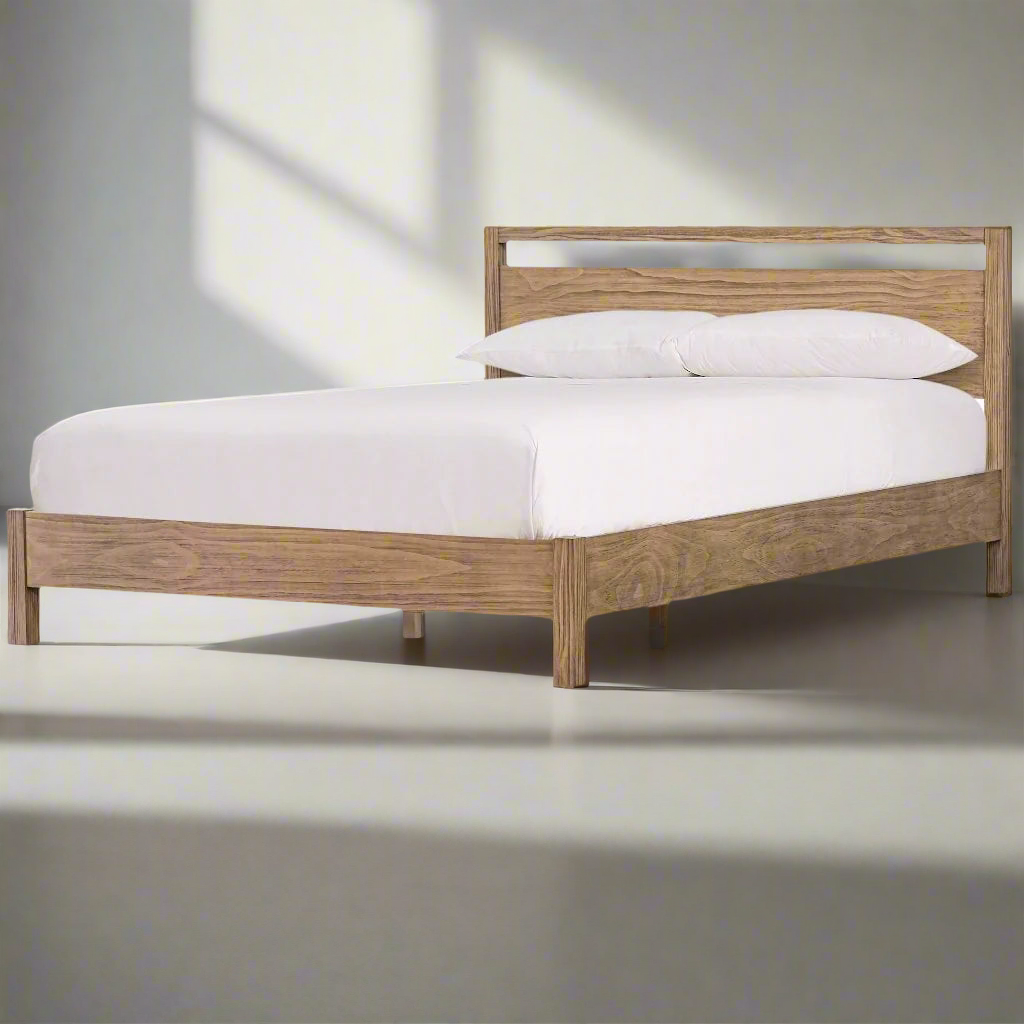 Dream Bed | Modern Wood Queen Bed Frame with Headboard - Harmonie Workshop
