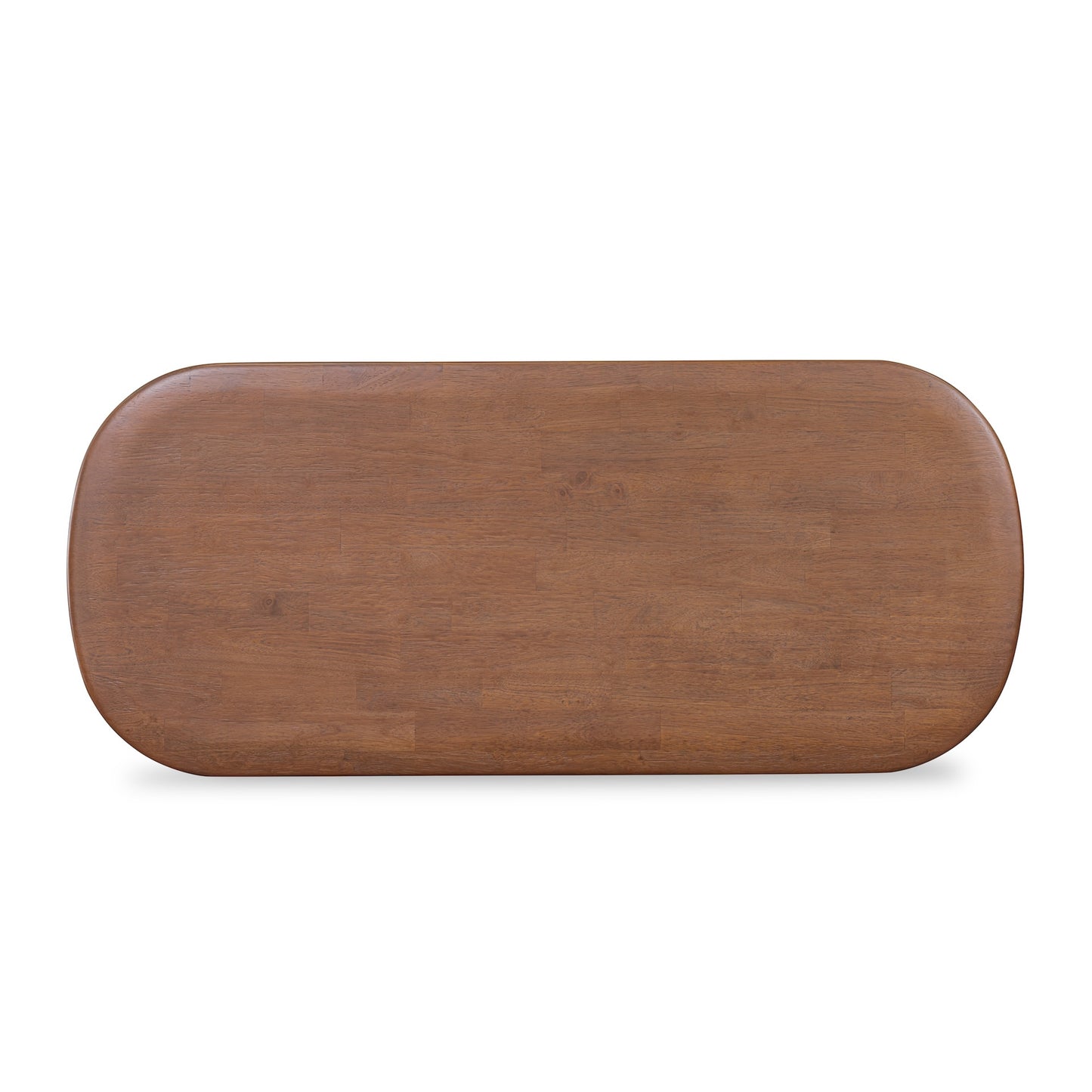 solid wood coffee table in walnut with soft round edges table top