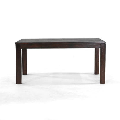 Modern Farmhouse 63-inch Solid Wood Dining Table in Rustic Dark Brown Finish - Harmonie Workshop