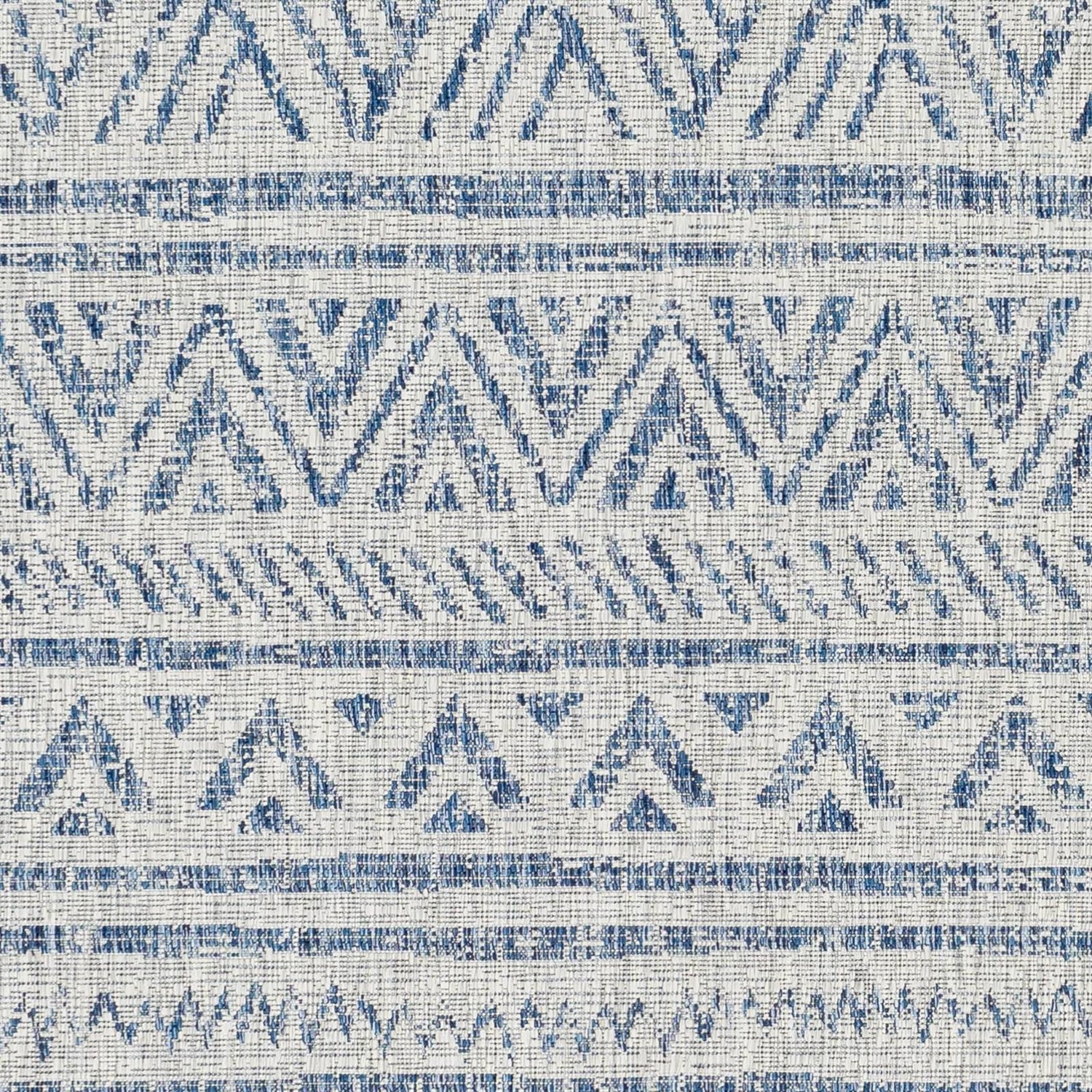 Indoor outdoor coastal blue rug