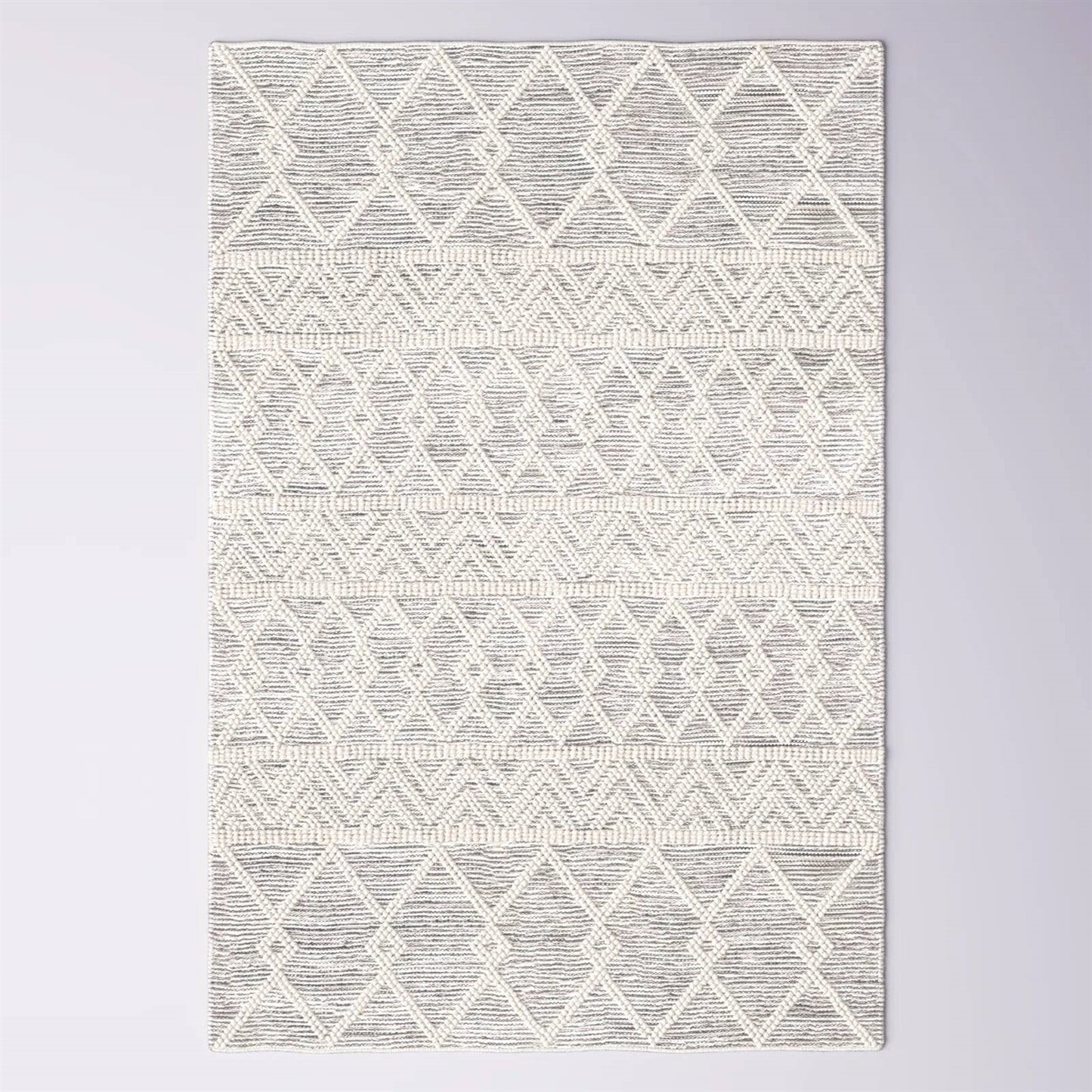 Hand Woven Wool Blend Grey Beige Ivory Persian Style Indoor Area Rug