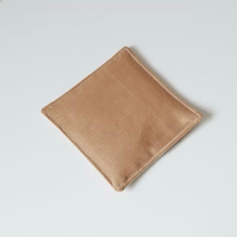Set of 4 Natural Linen Coasters | Japandi Style | Minimalist Decor