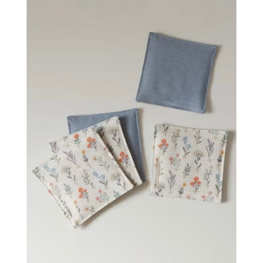 Set of 4 Natural Linen Coasters | Japandi Style | Minimalist Decor