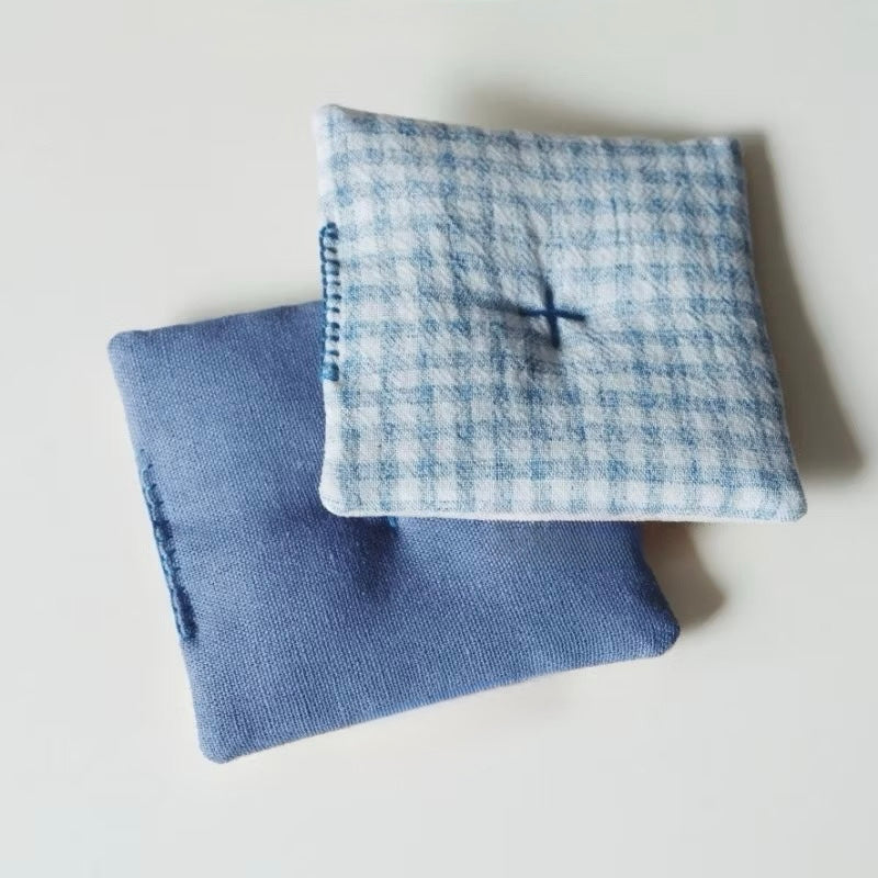 Set of 4 Natural Linen Coasters | Japandi Style | Minimalist Decor