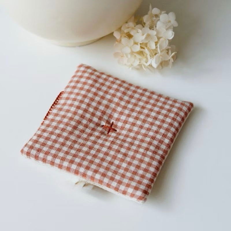 Set of 4 Natural Linen Coasters | Japandi Style | Minimalist Decor