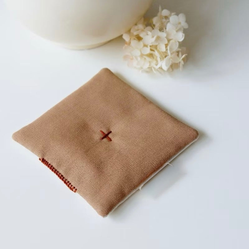 Set of 4 Natural Linen Coasters | Japandi Style | Minimalist Decor
