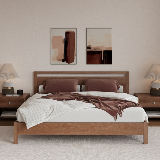 queen wood bed platform