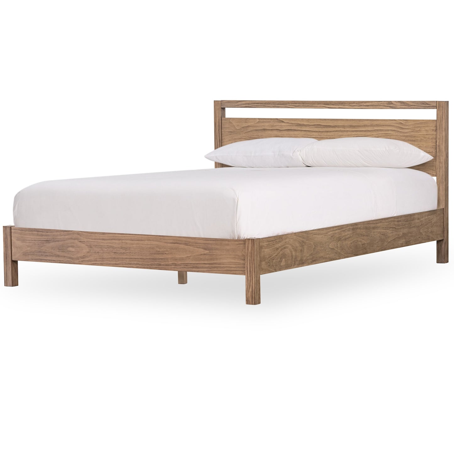 modern solid wood queen bed