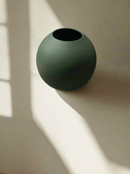 green sphere vase