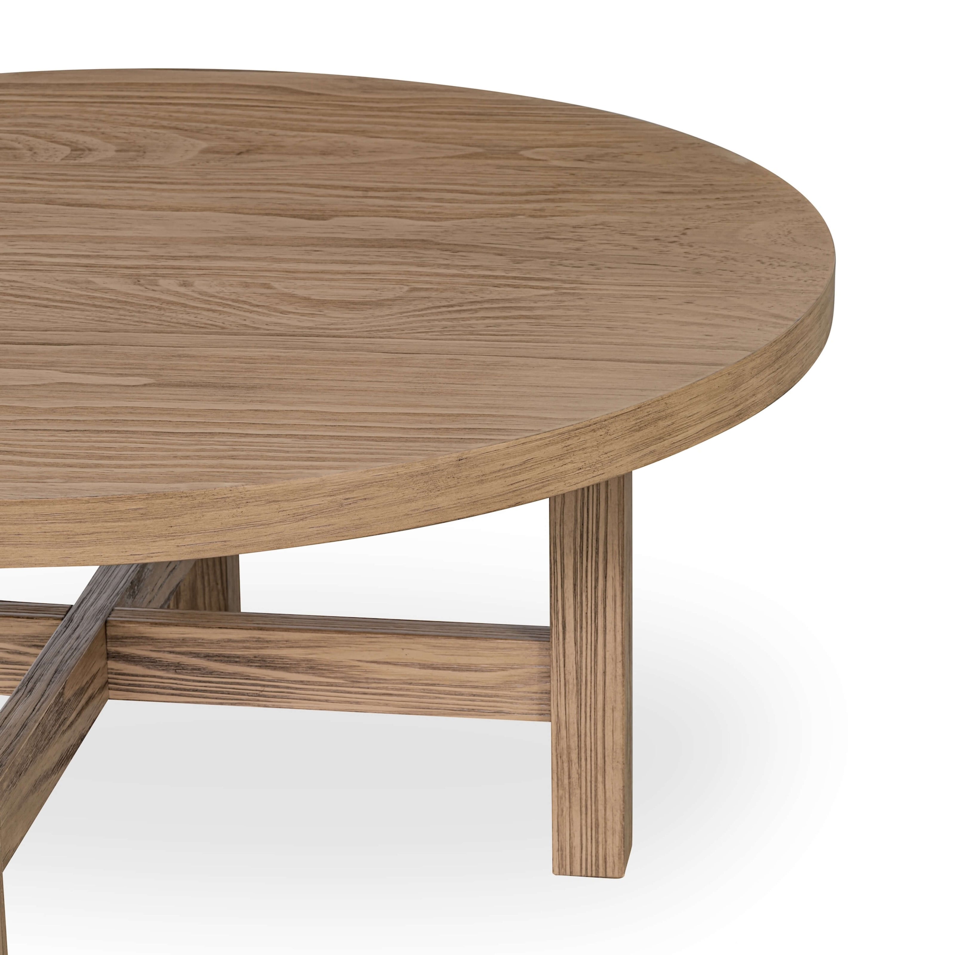 details of round coffee table in rich seadrift tone