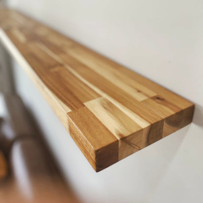 acacia floating shelves