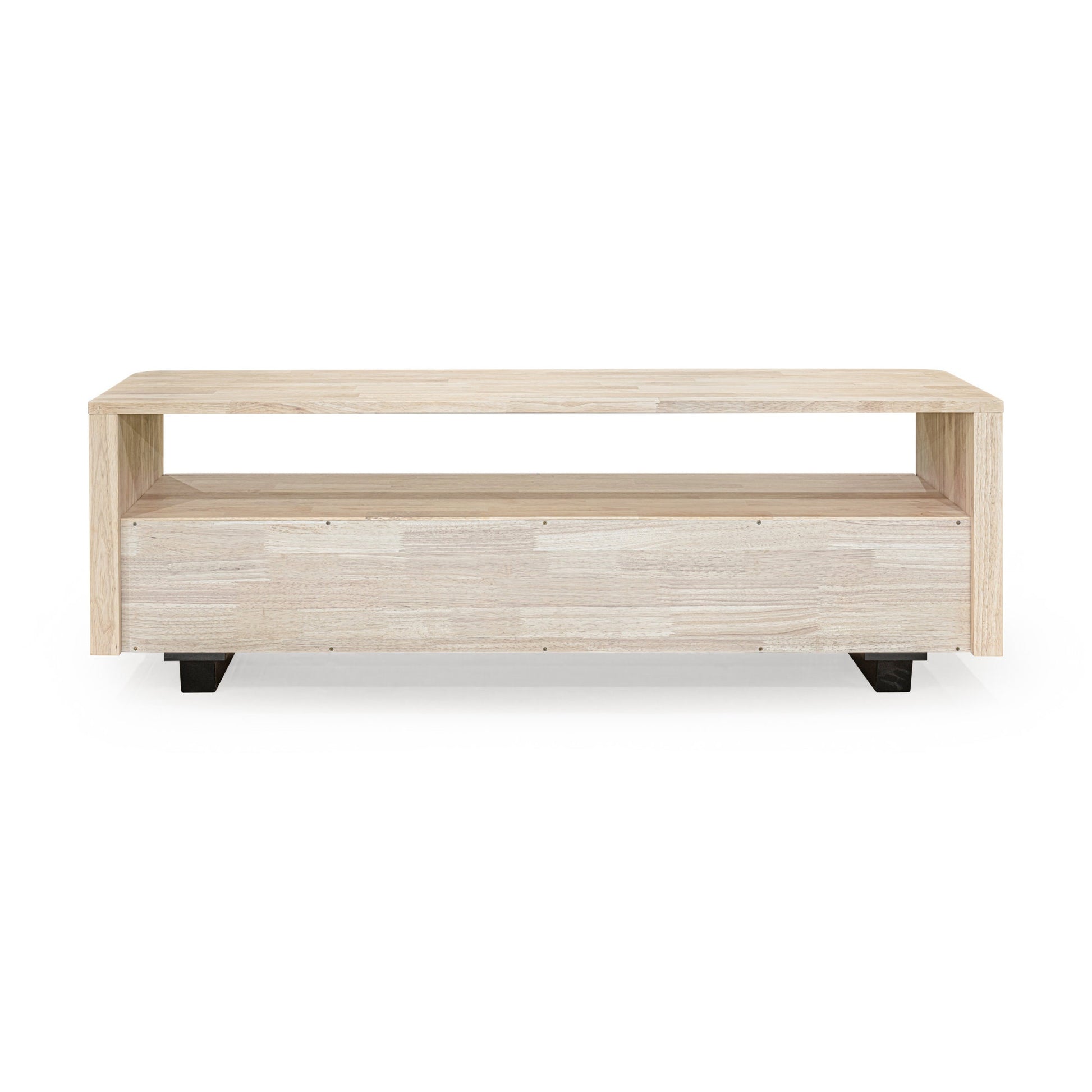 modern boho solid wood tv stand with cane door 