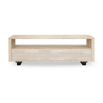 modern boho solid wood tv stand with cane door 