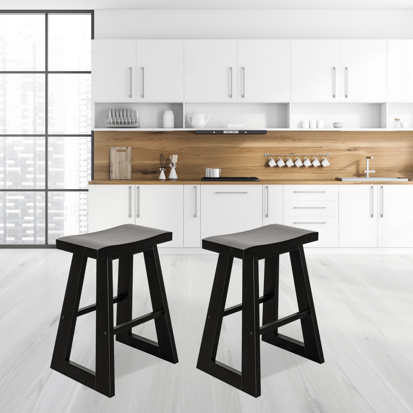 best black counter wood stools