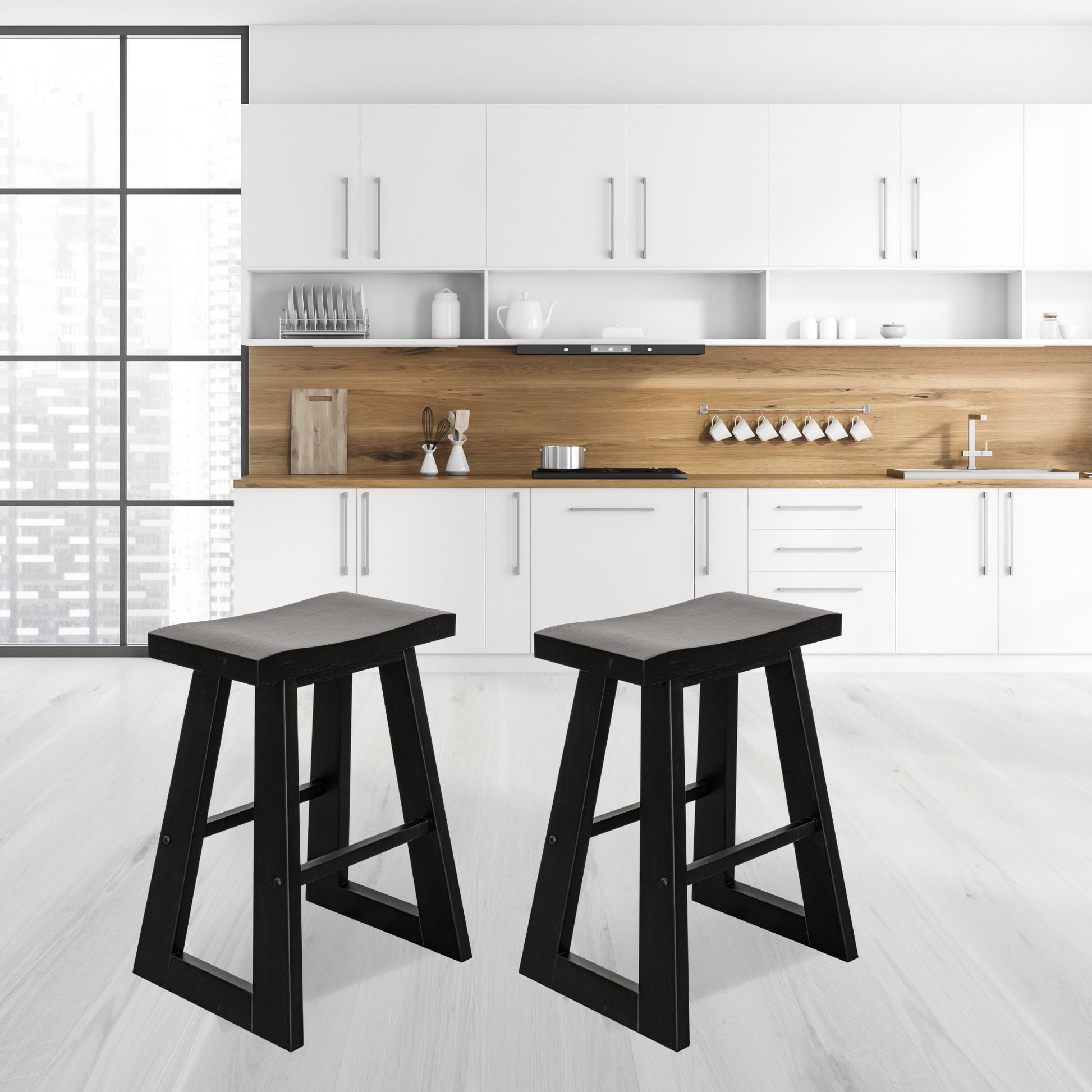 best black counter wood stools