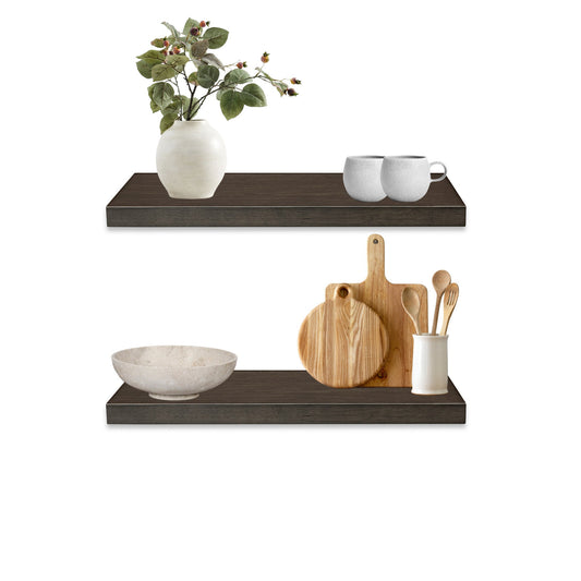 rustic floating shelves set of 2 24in 